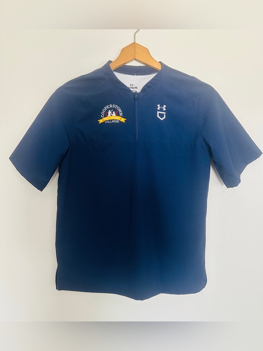 Under Armour Cooperstown All Star Village Cage Jacket 1/4 Zip Youth L Navy